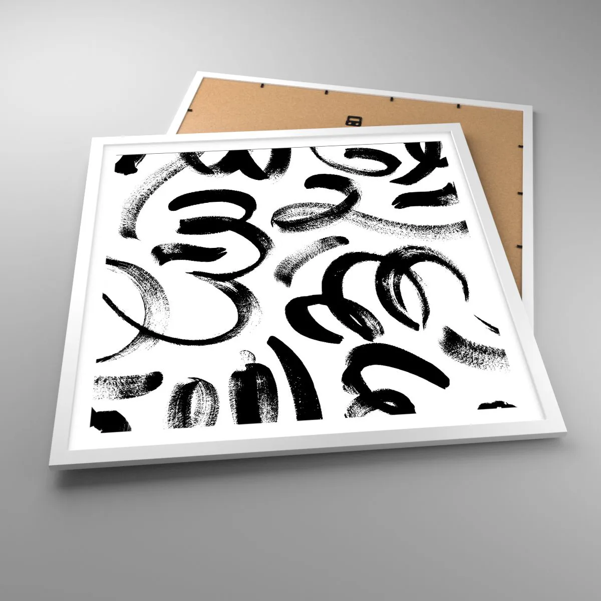 Plakat w białej ramie - Czarno na białym - 60x60 cm