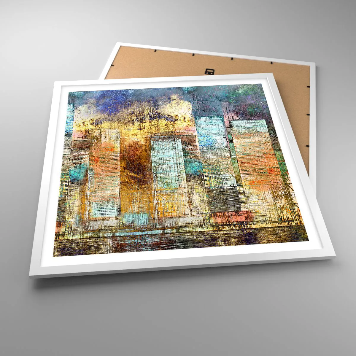 Plagát v bielom ráme - Slnečná metropola - 60x60 cm