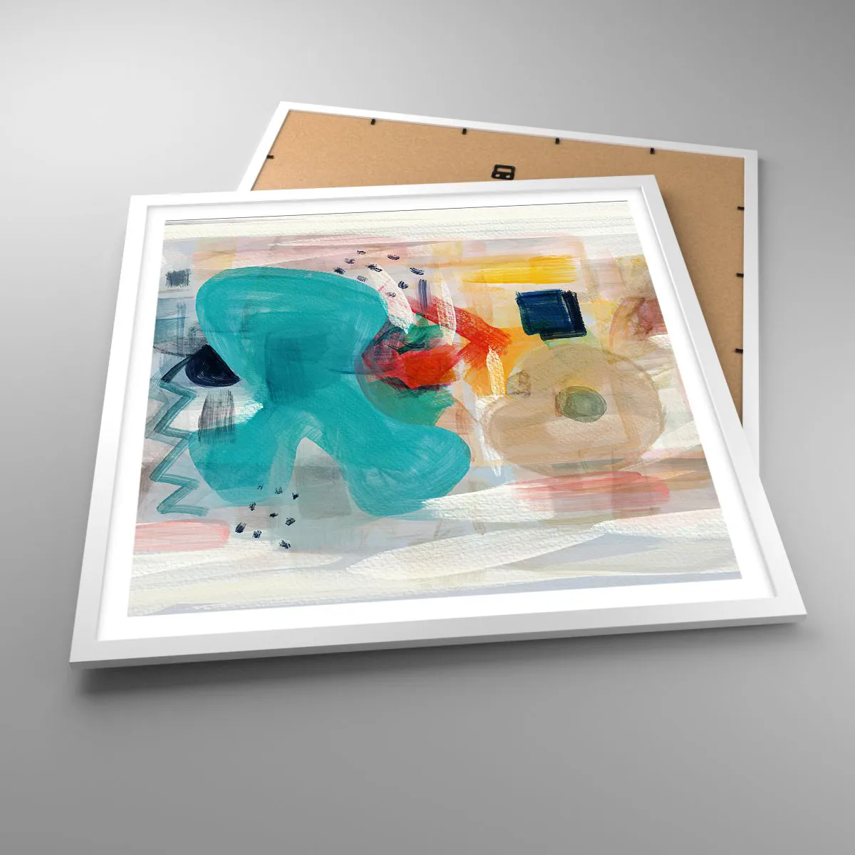 Plagát v bielom ráme - Farebná hra - 60x60 cm