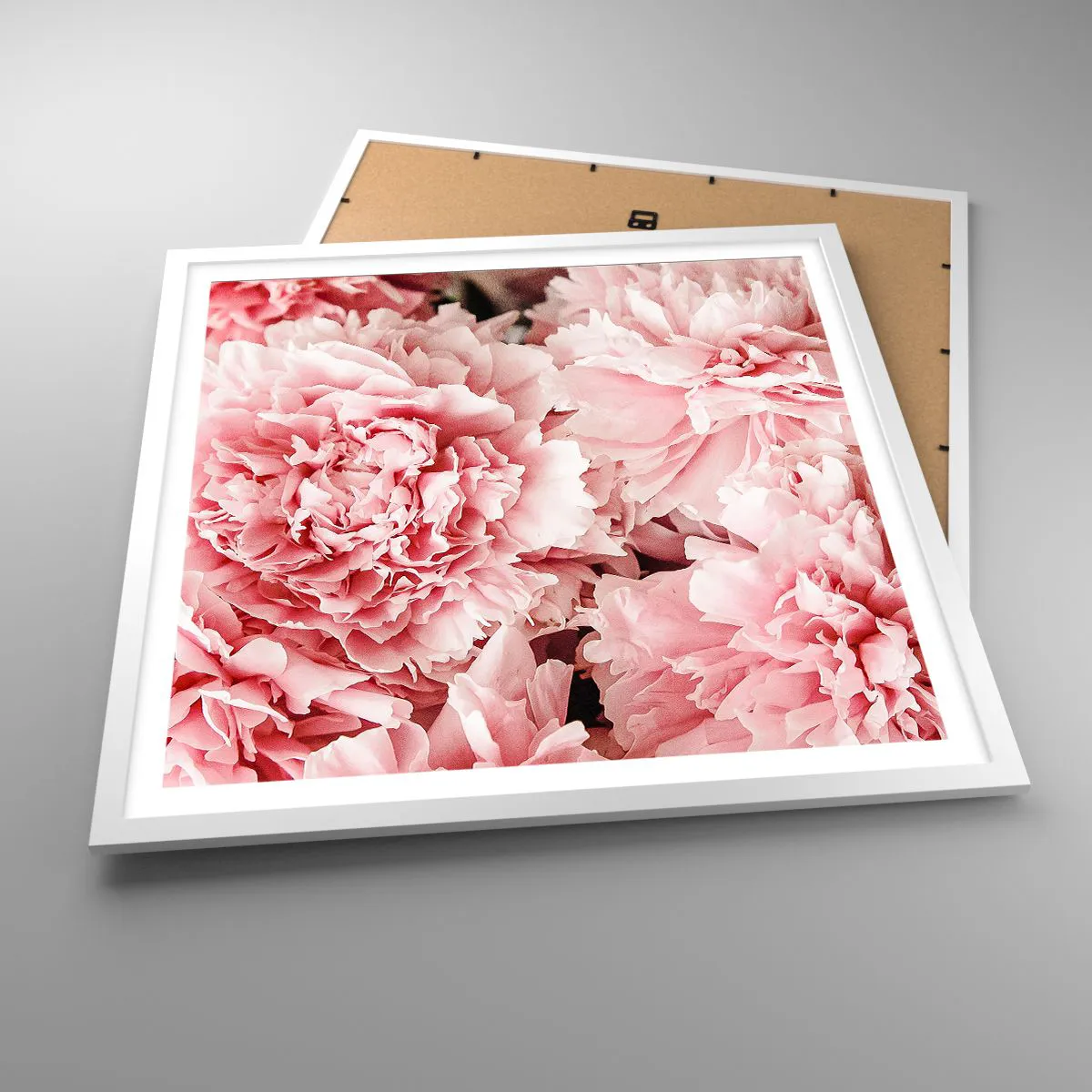 Affiche dans un cadre blanc - Poster - Rêve rose - 60x60 cm