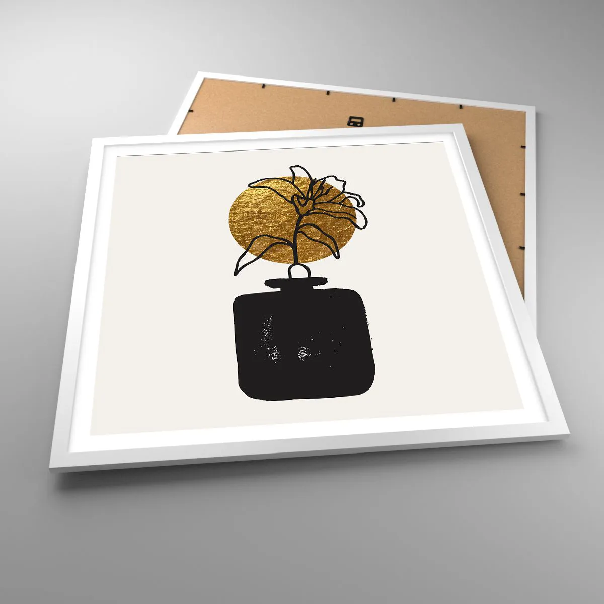 Póster en marco blanco - Belleza en equilibrio - 60x60 cm