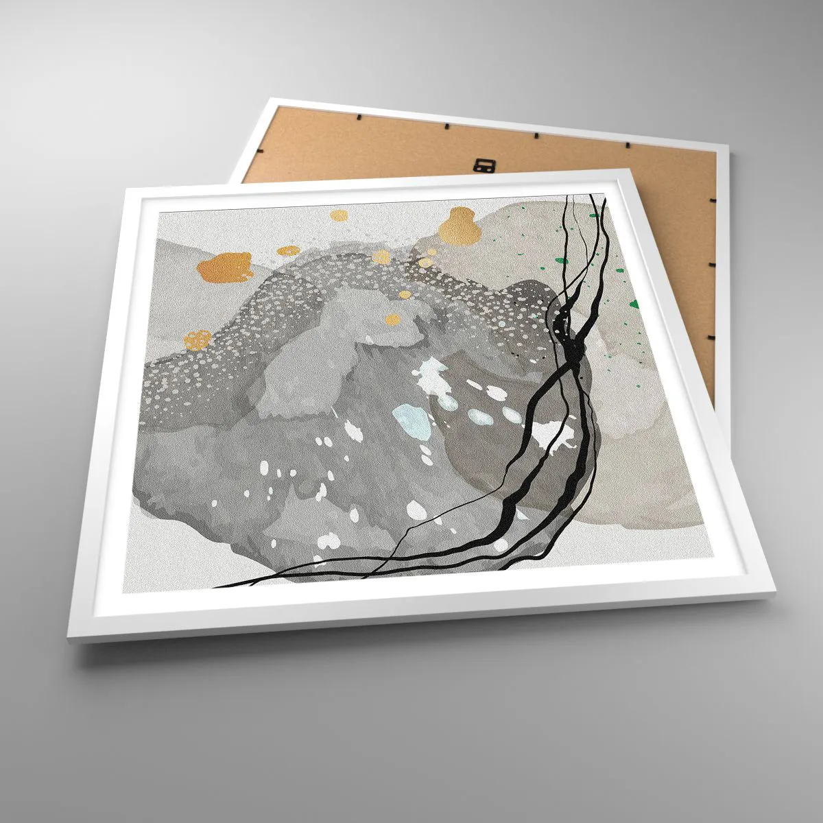 Poster in einem weißen Rahmen - Organische Komposition - 60x60 cm