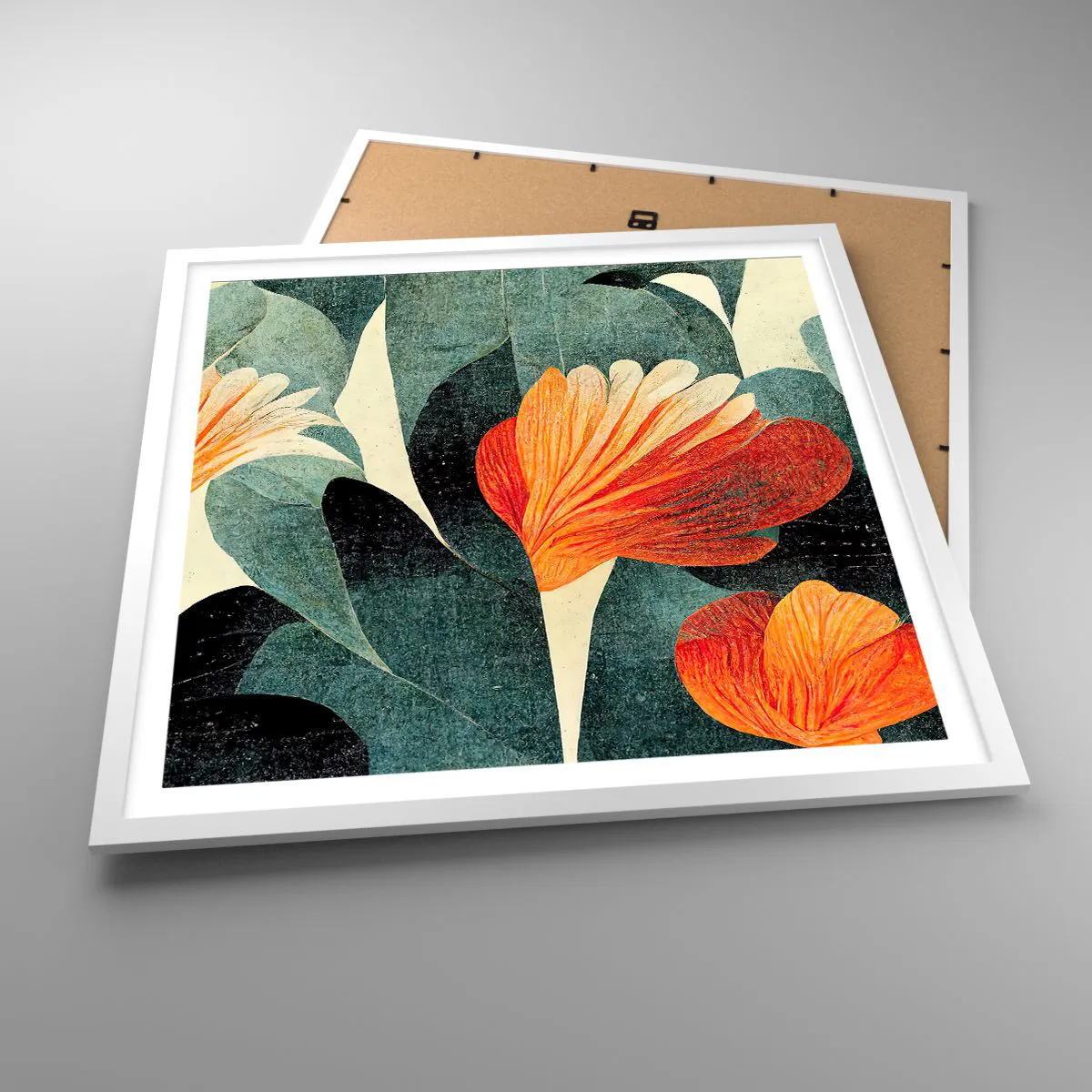 Affiche dans un cadre blanc - Poster - La chaleur des tropiques et la fraîcheur de la verdure - 60x60 cm