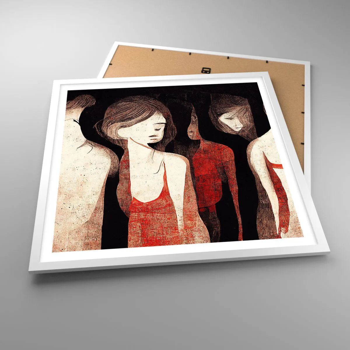 Plagát v bielom ráme - Madony z temnoty - 60x60 cm