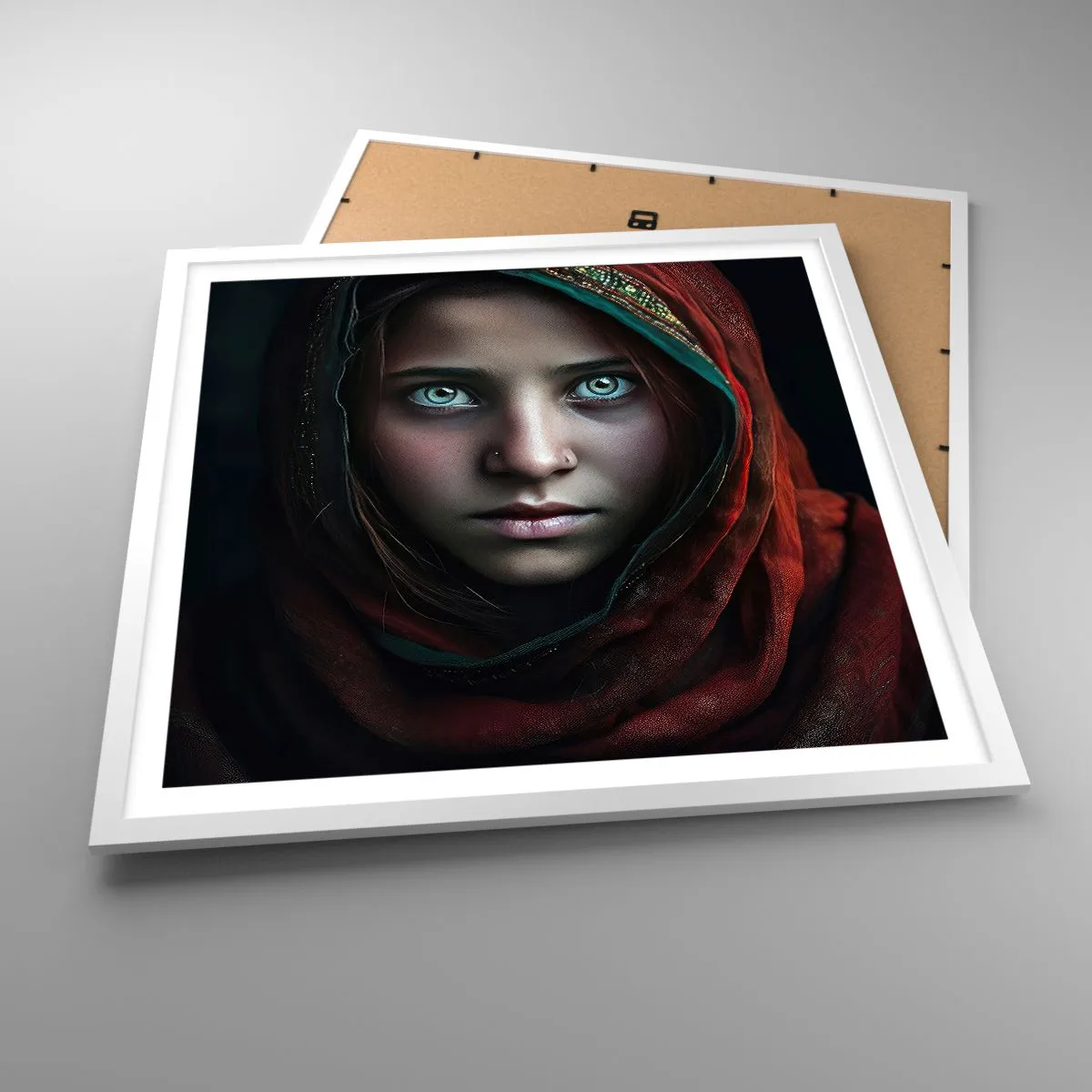 Poster in een witte lijst - Oosterse prinses - 60x60 cm