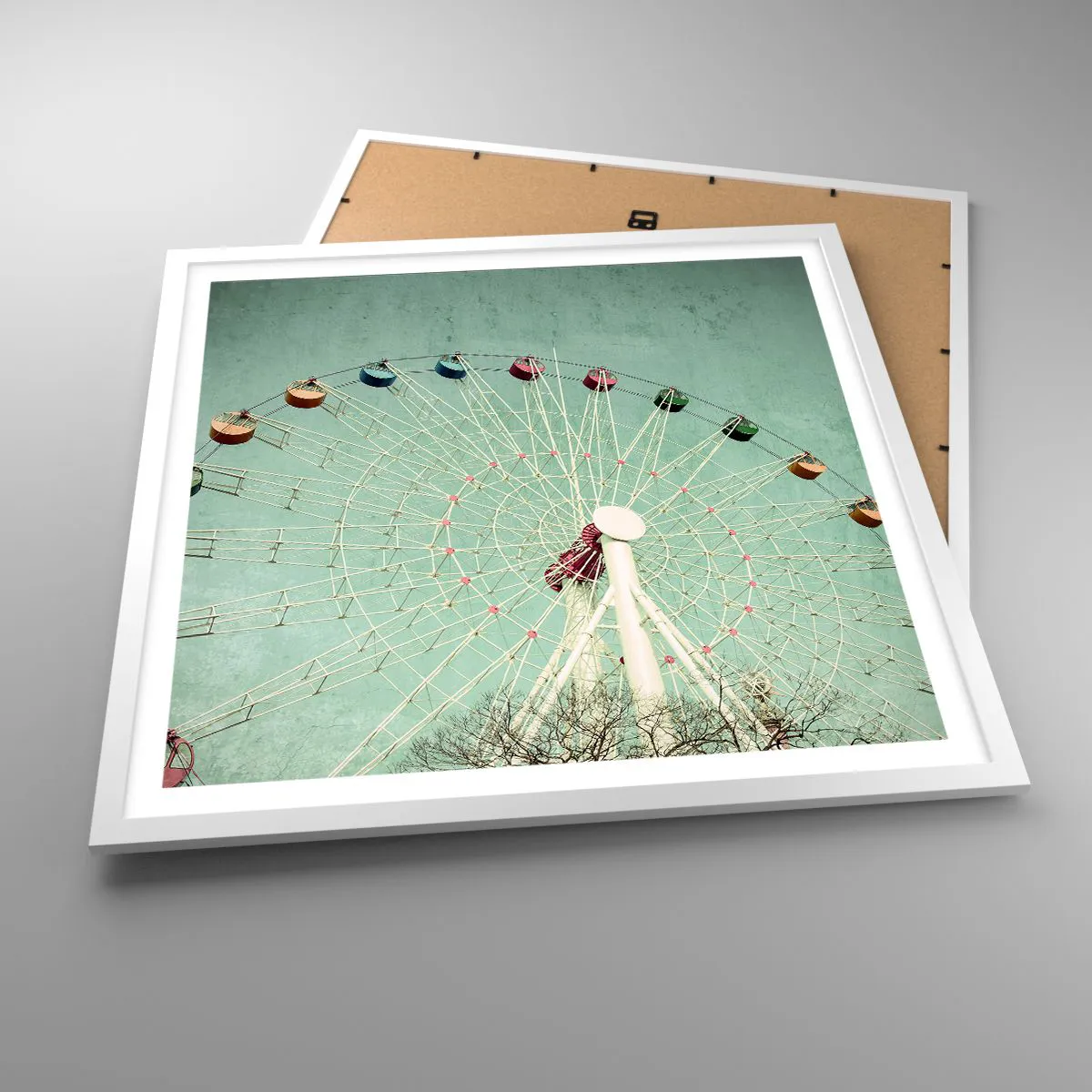 Affiche dans un cadre blanc - Poster - Nous vous invitons à vous amuser - 60x60 cm