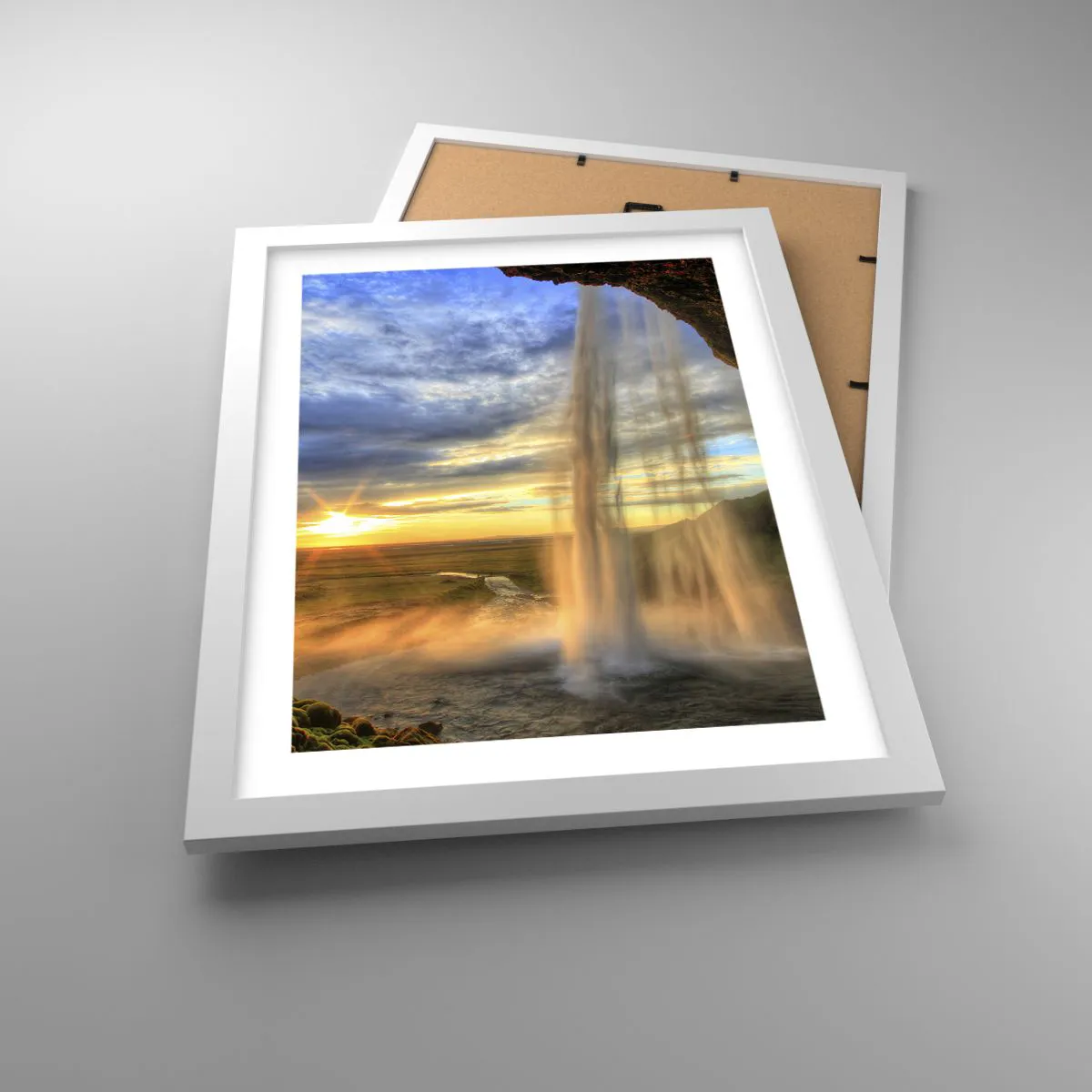 Plagát v bielom ráme - Svet za závojom kvapiek - 30x40 cm