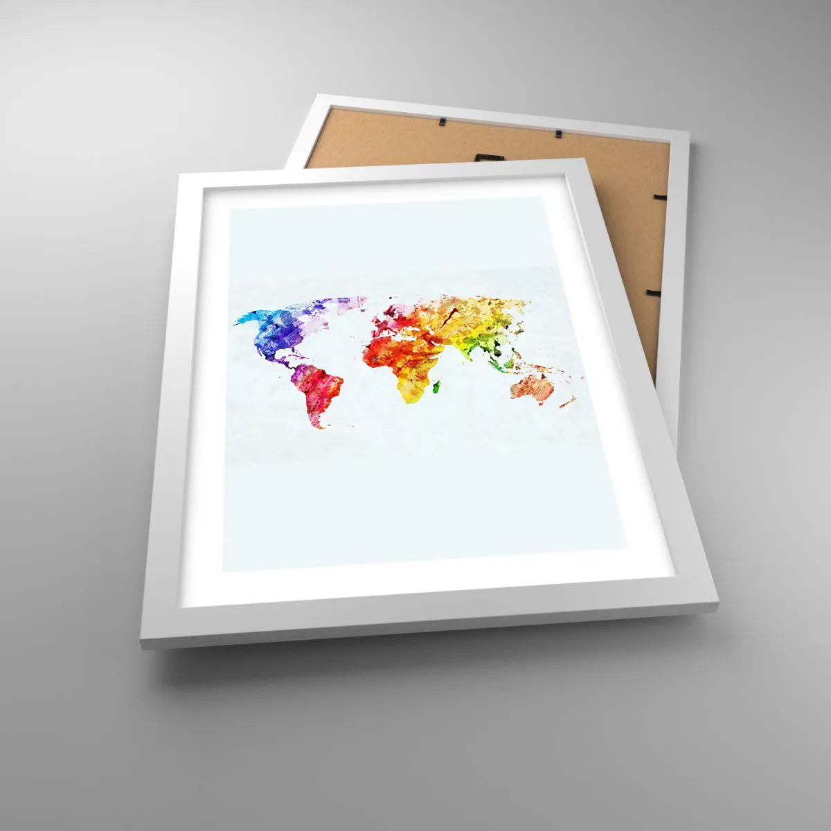 Affiche dans un cadre blanc - Poster - Toutes les couleurs du monde - 30x40 cm