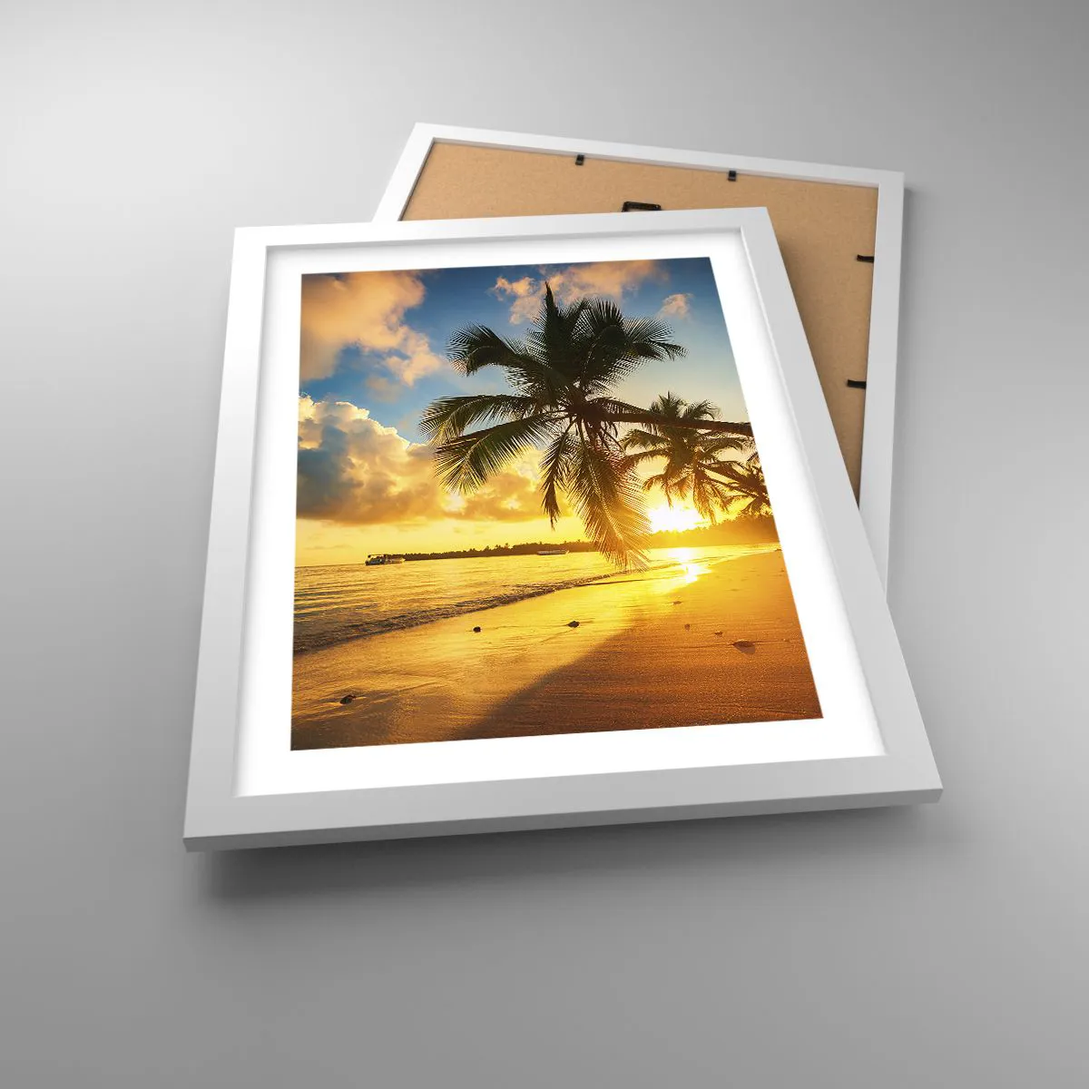 Affiche dans un cadre blanc - Poster - Rêve caribéen - 30x40 cm