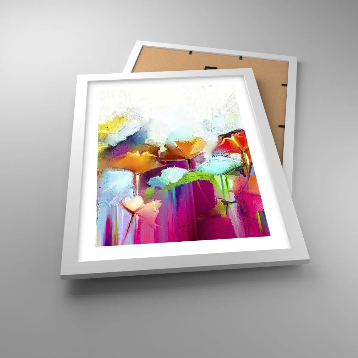 Affiche dans un cadre blanc - Poster - L'arc-en-ciel s'est épanoui - 30x40 cm