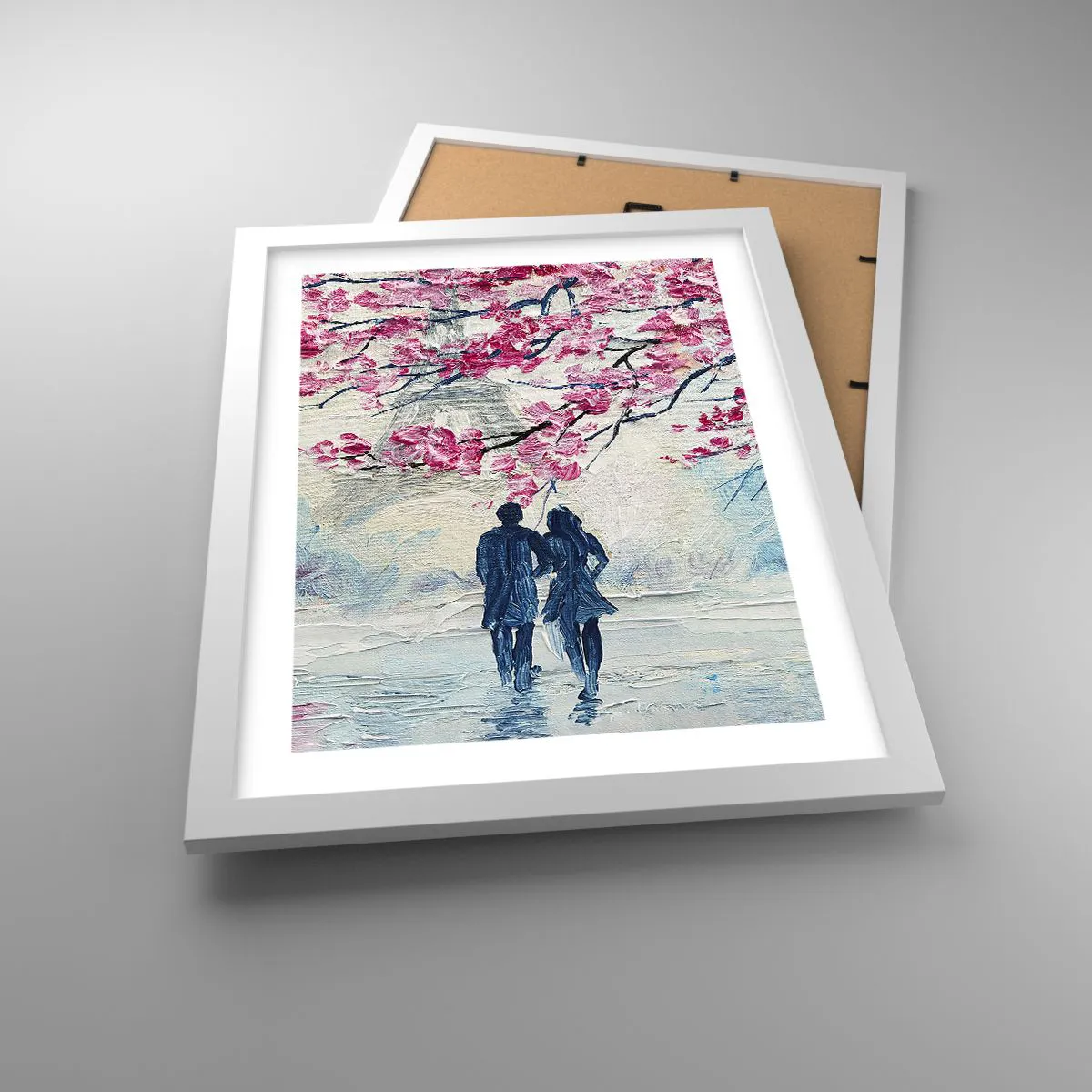 Poster in een witte lijst - Een romantische wandeling - 30x40 cm