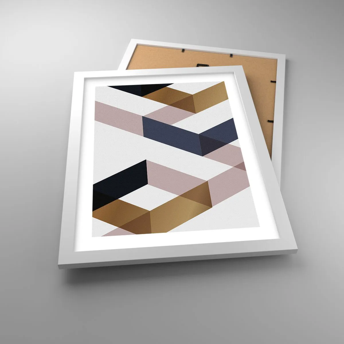 Plakat w białej ramie - Płaszczyzny i kąty - 30x40 cm