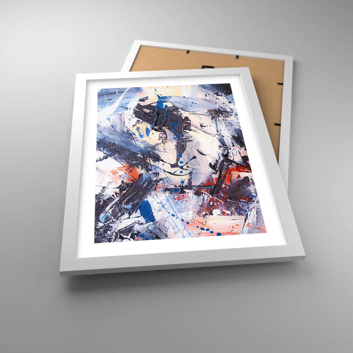 Poster in einem weißen Rahmen - Verrückter Tanz der Abstraktion - 30x40 cm