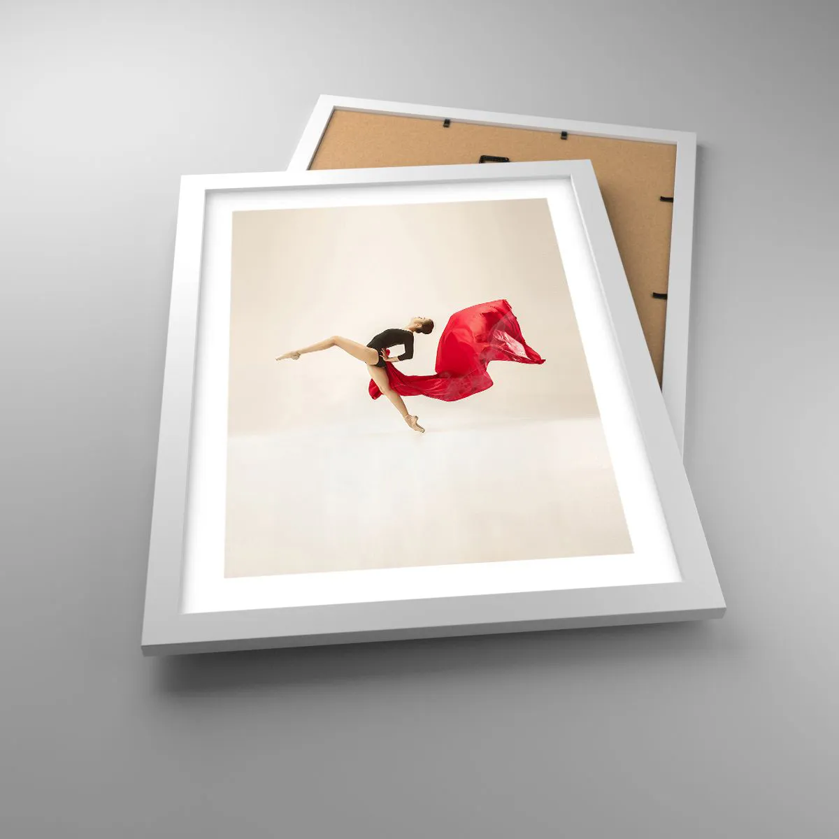 Plakat i hvid ramme - Rød og sort - 30x40 cm