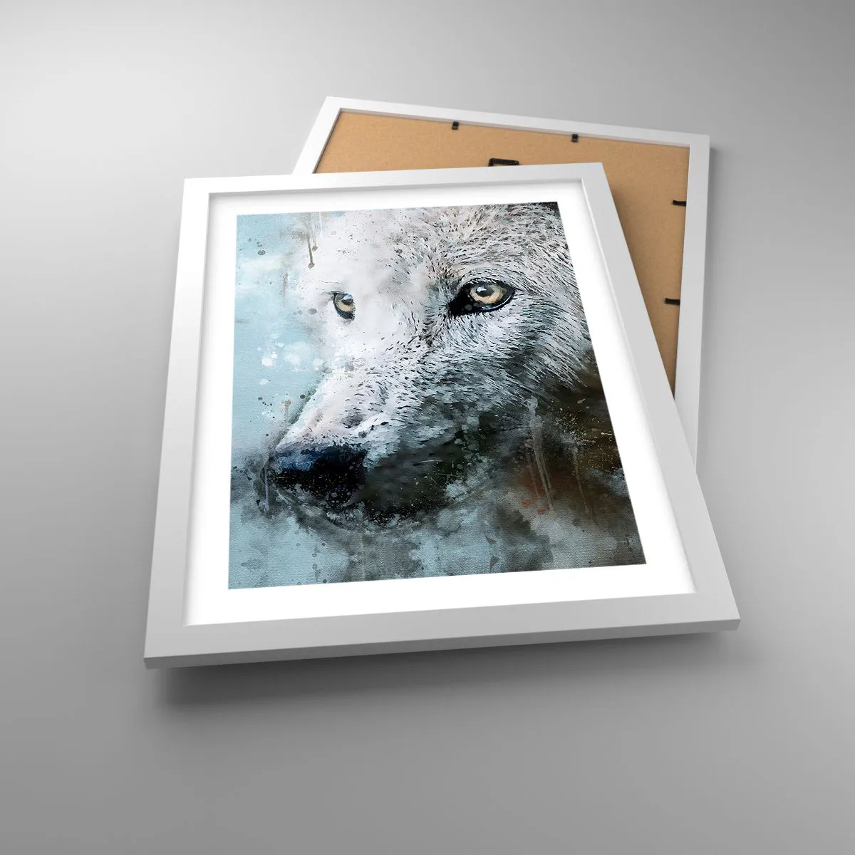 Poster în ramă albă - Faceți cunoștință cu sufletul lupului - 30x40 cm