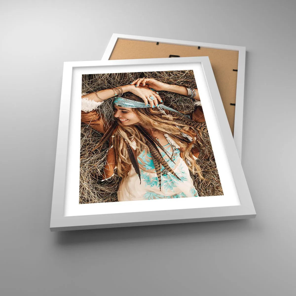 Plakát v bílém rámu - Na cestě do léta lásky - 30x40 cm