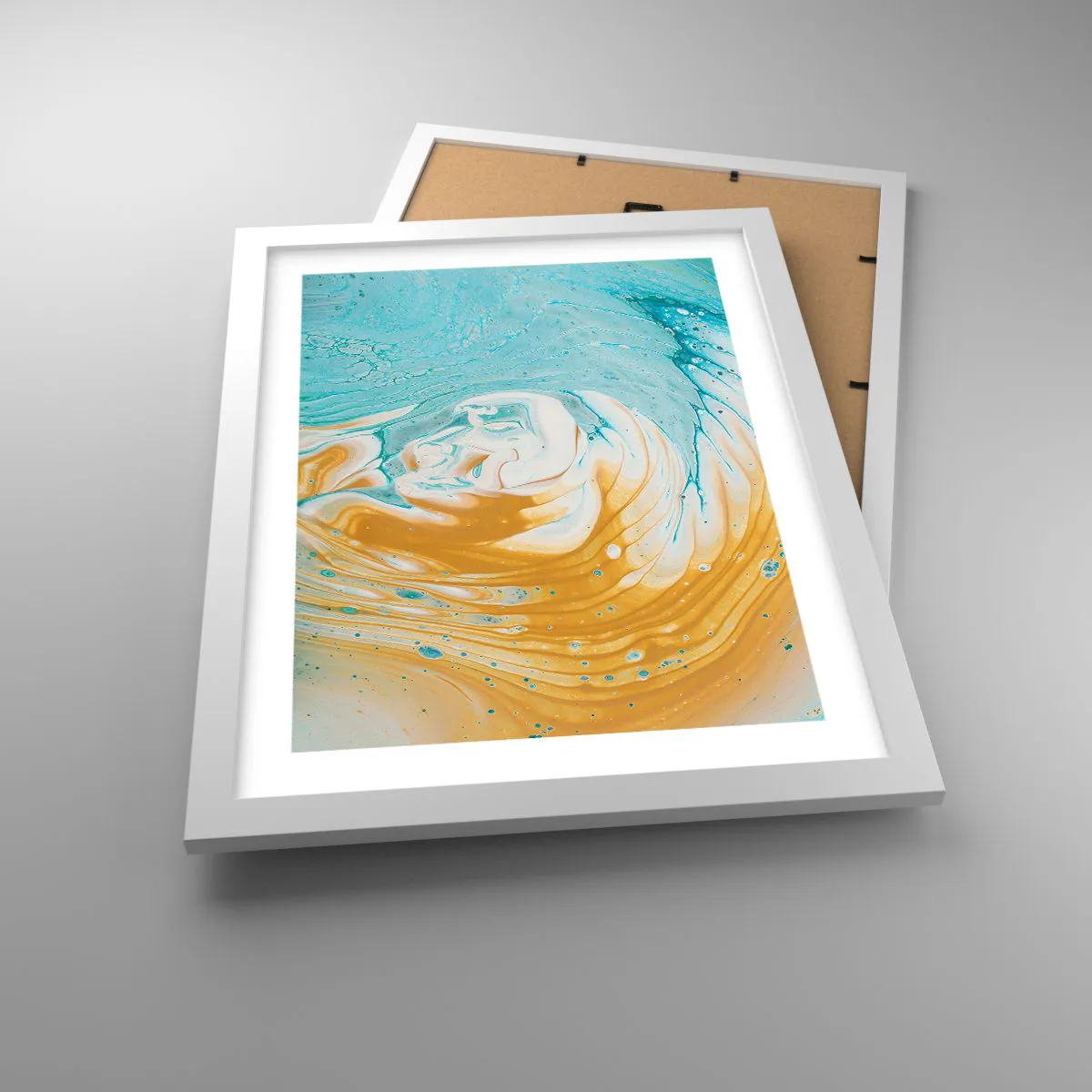 Affiche dans un cadre blanc - Poster - Tourbillon pastel - 30x40 cm