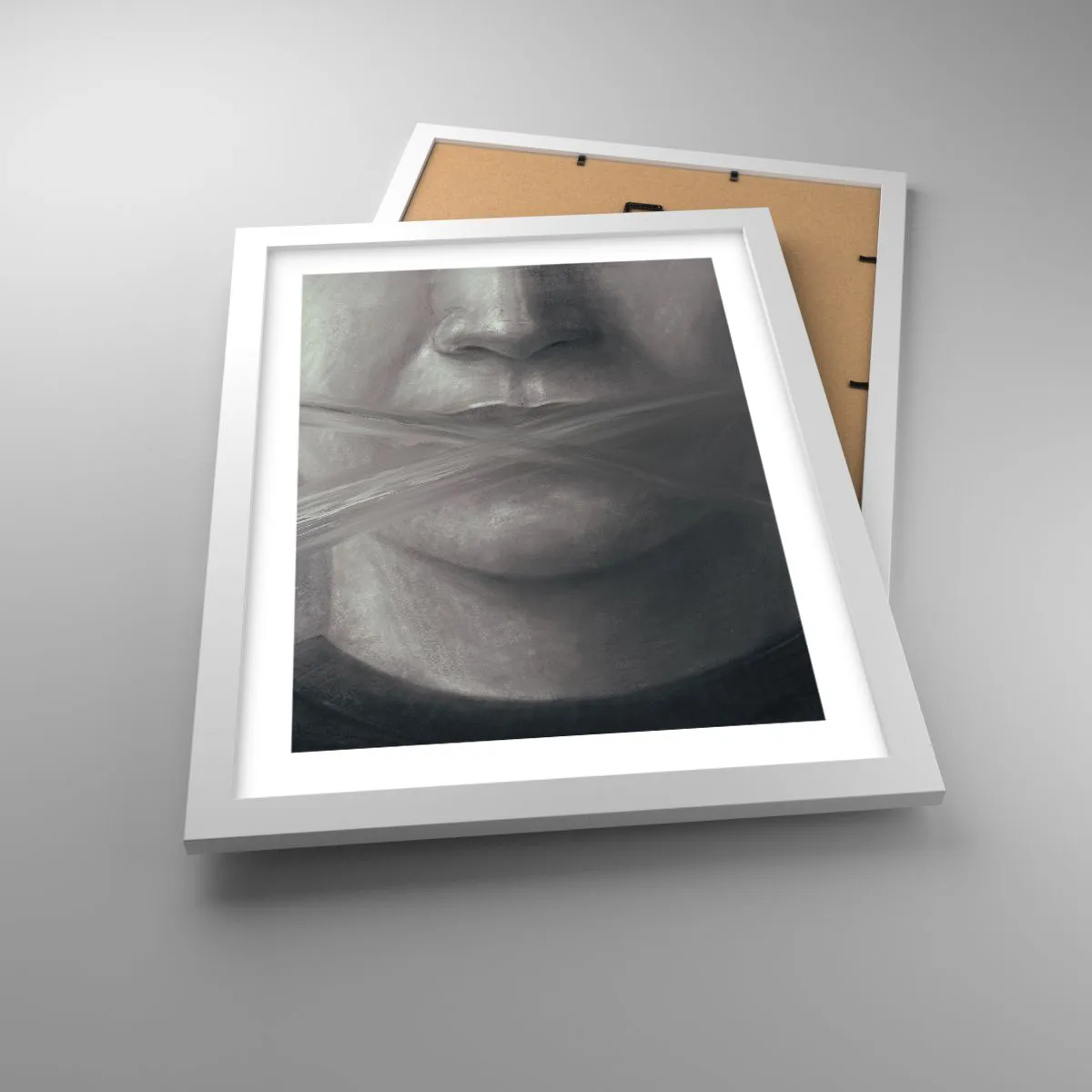 Pôster em moldura branca - Nem uma palavra - 30x40 cm