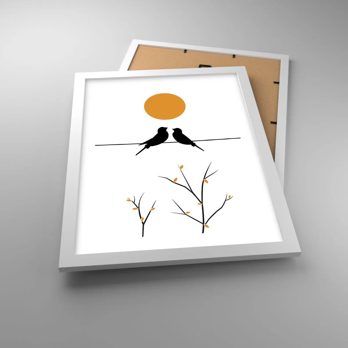 Poster in white frmae - Nightingale Evening - 30x40 cm