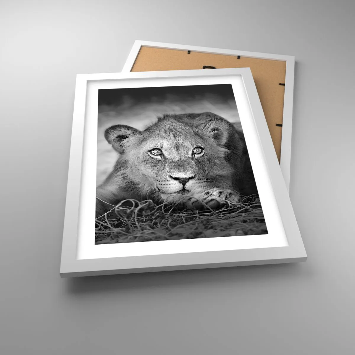 Póster en marco blanco - Un cachorro real - 30x40 cm