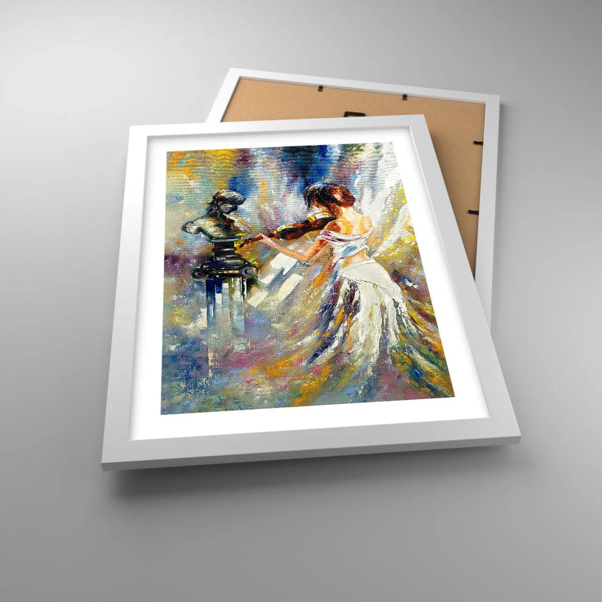 Affiche dans un cadre blanc - Poster - Revivre avec émotion - 30x40 cm