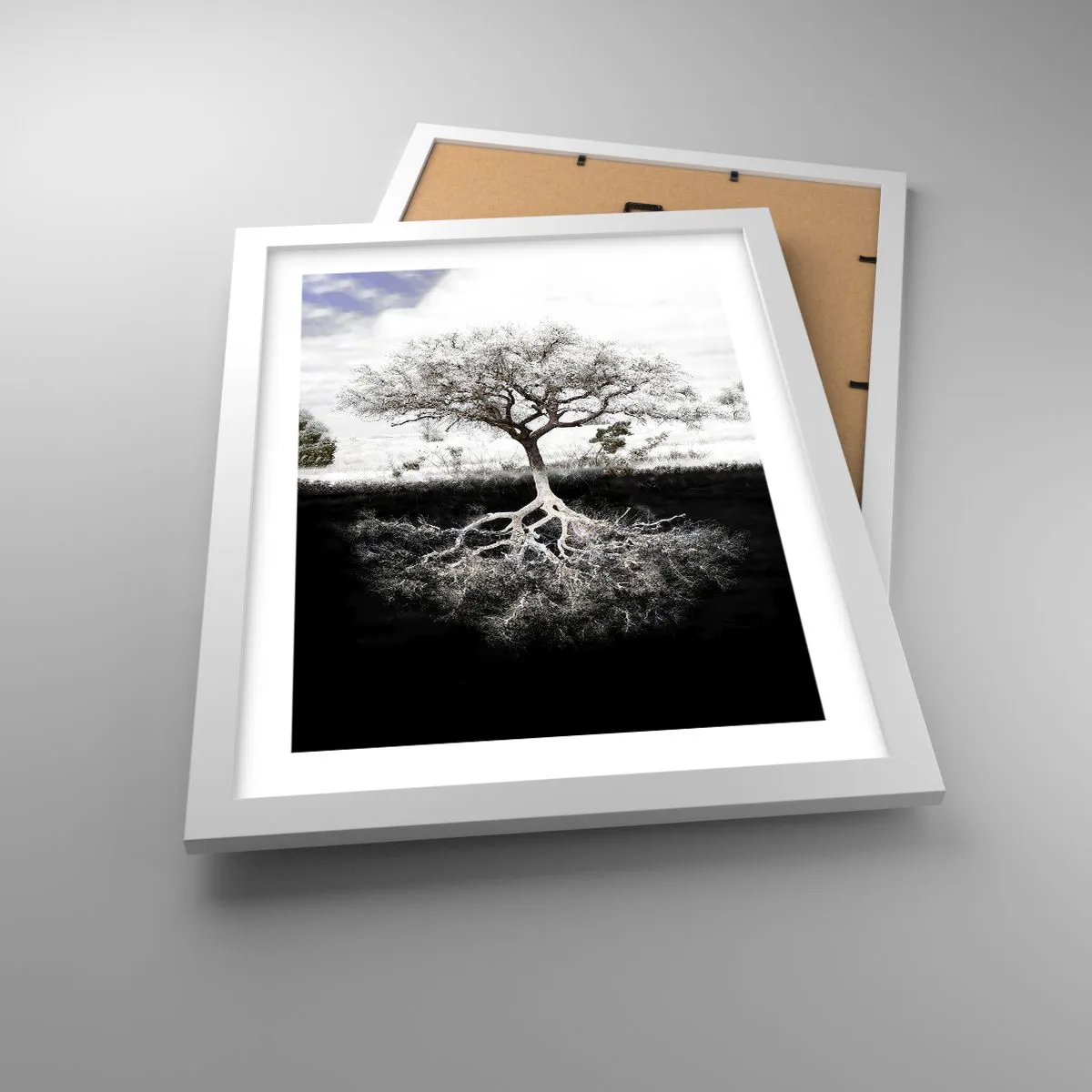 Poster in einem weißen Rahmen - Die Natur der Welt entdecken - 30x40 cm