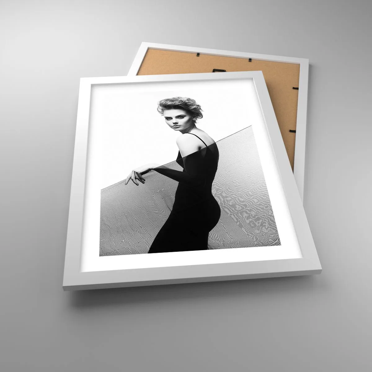 Affiche dans un cadre blanc - Poster - Regard magnétique - 30x40 cm