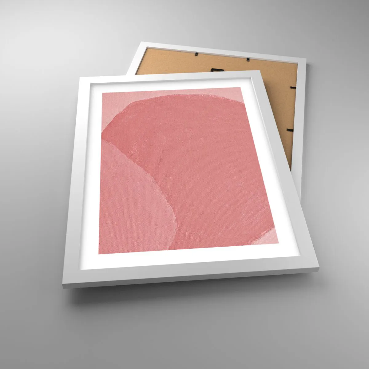 Plakát v bílém rámu - Organická kompozice v růžové - 30x40 cm