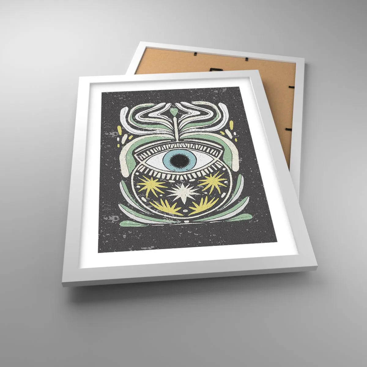 Plakát v bílém rámu - Kmenové rituály - 30x40 cm