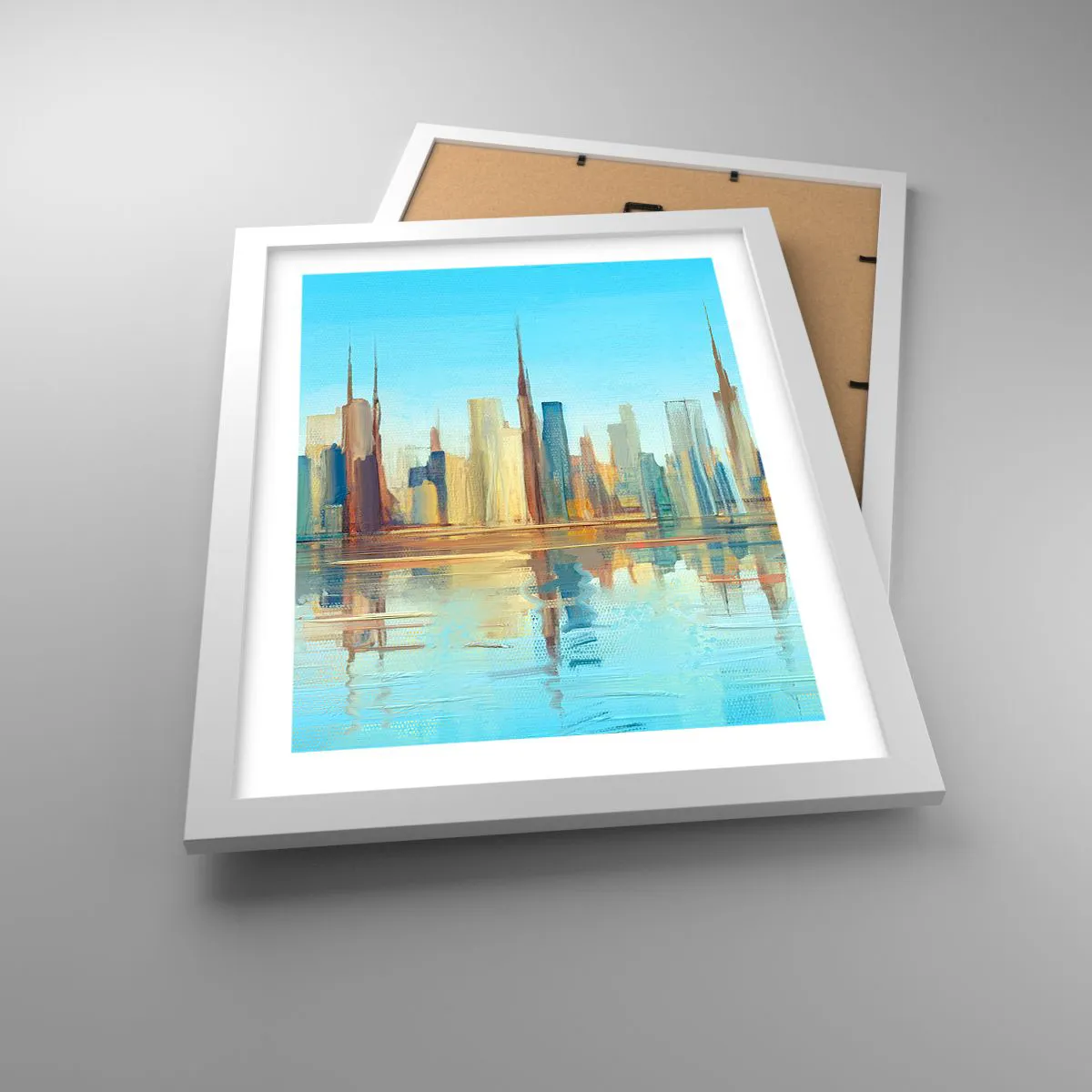 Affiche dans un cadre blanc - Poster - Une métropole ensoleillée - 30x40 cm