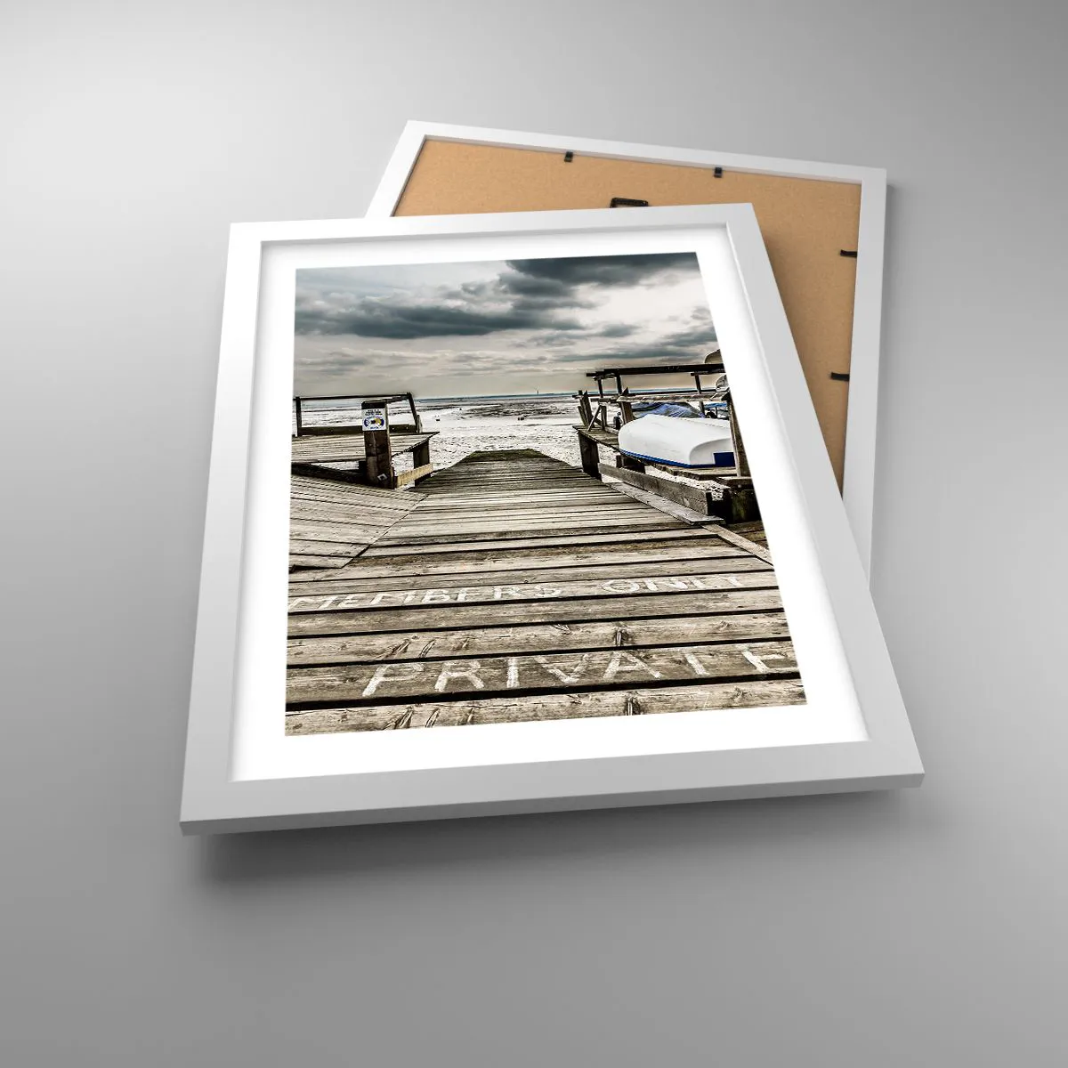 Affisch i vit ram - Stranden i norr - 30x40 cm