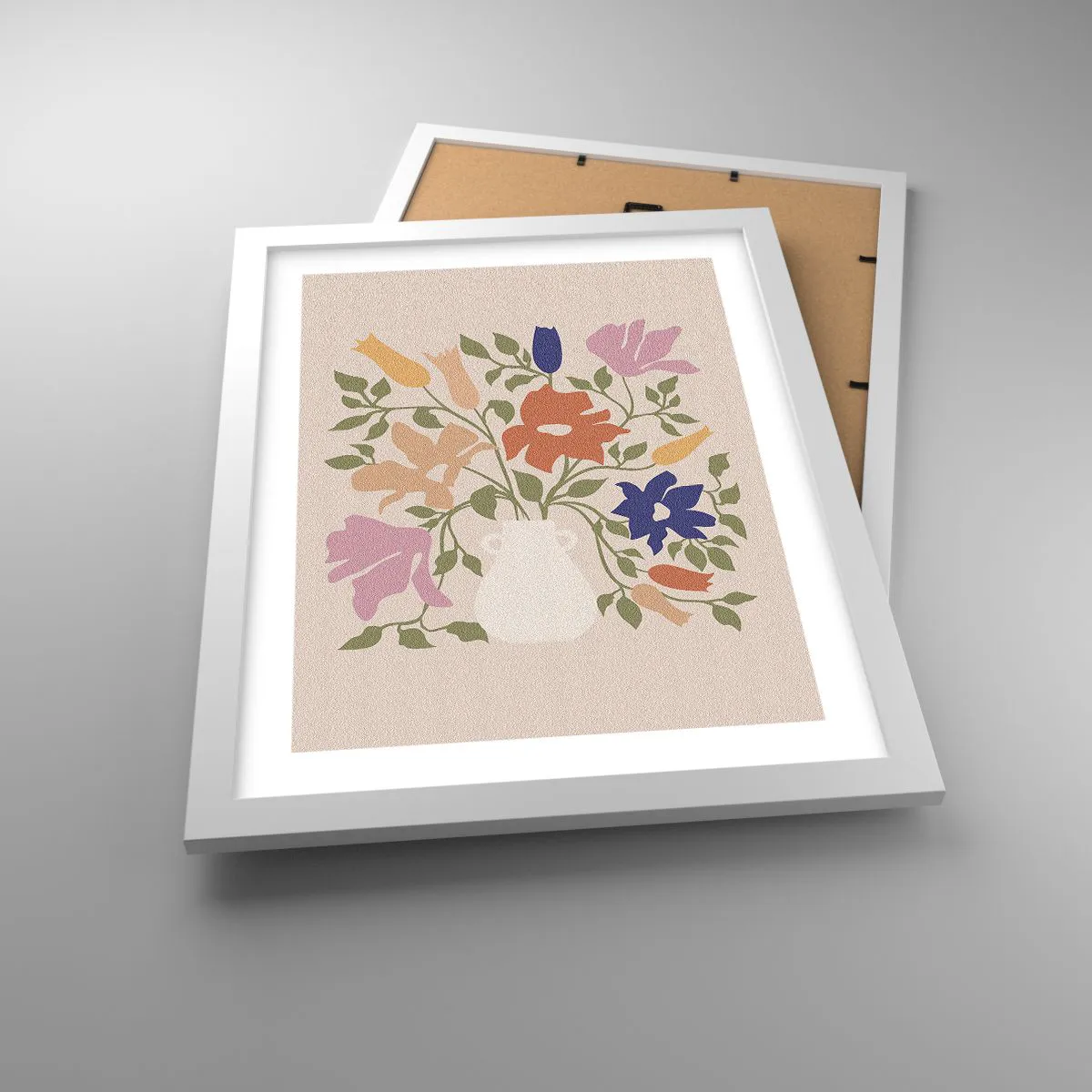Poster în ramă albă - Buchet delicat - 30x40 cm