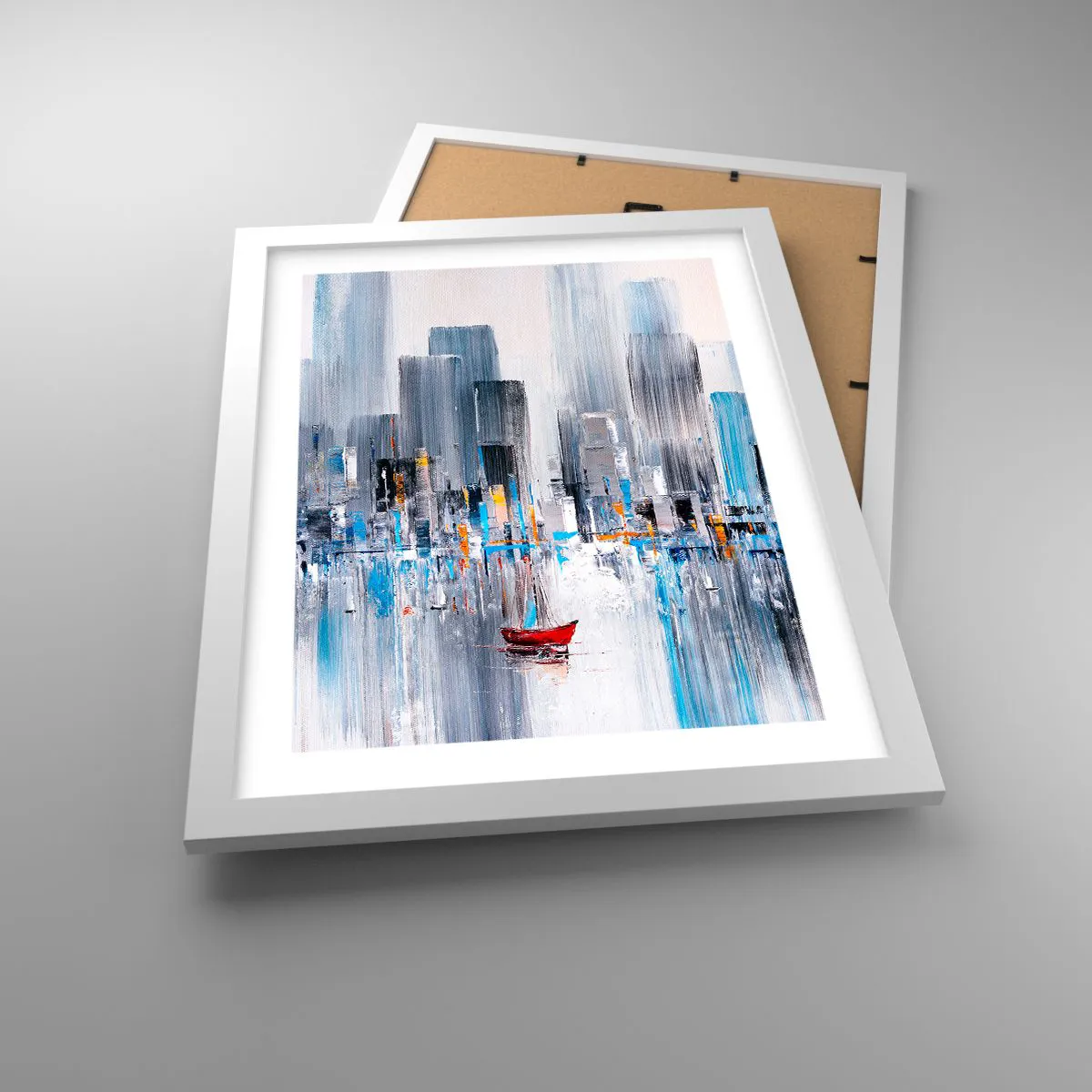 Plakat i hvid ramme - Metropolis ved bugten - 30x40 cm