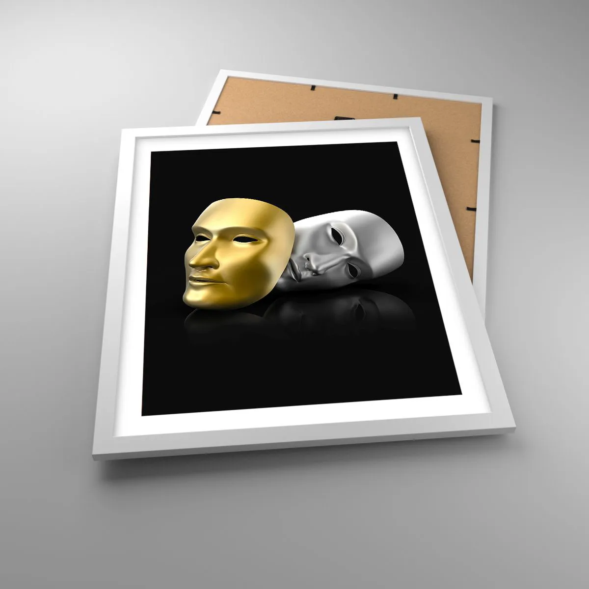 Plagát v bielom ráme - Život je divadlo - 40x50 cm