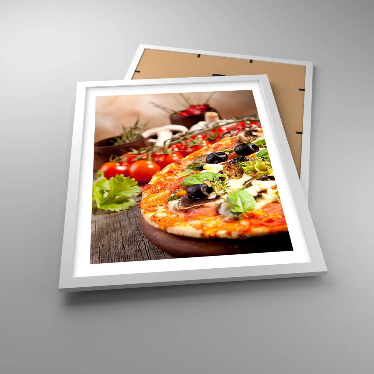 Affisch i vit ram - Ingredienser ur jorden - 40x50 cm