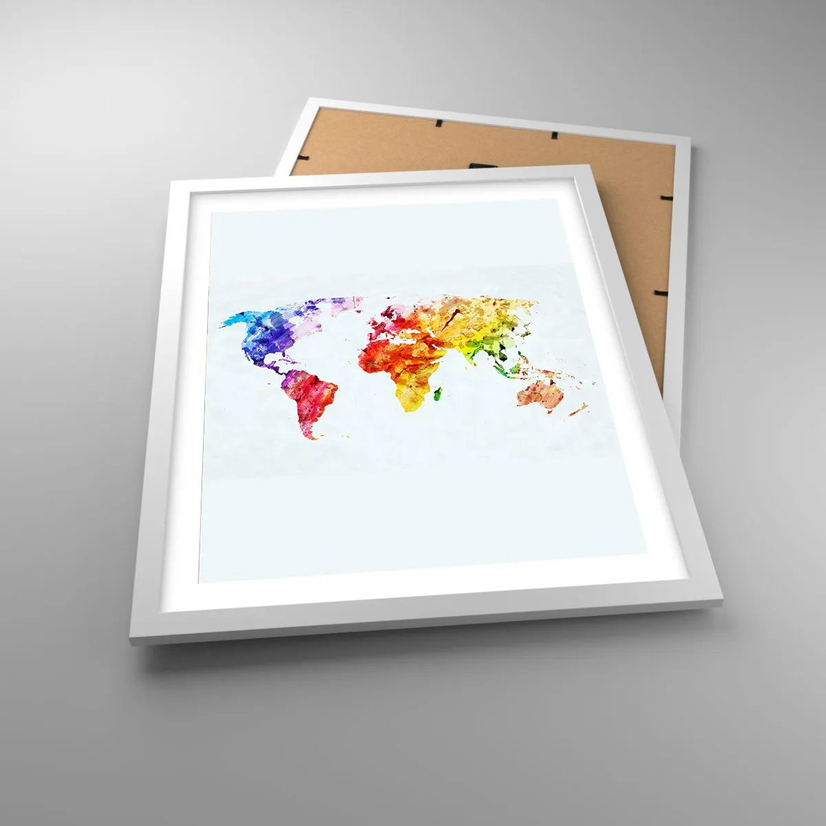 Affisch i vit ram - Världens alla färger - 40x50 cm