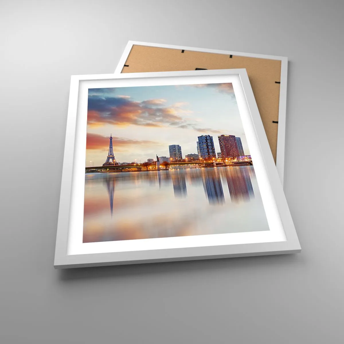 Plakát v bílém rámu - Monumentální klid Paříže - 40x50 cm