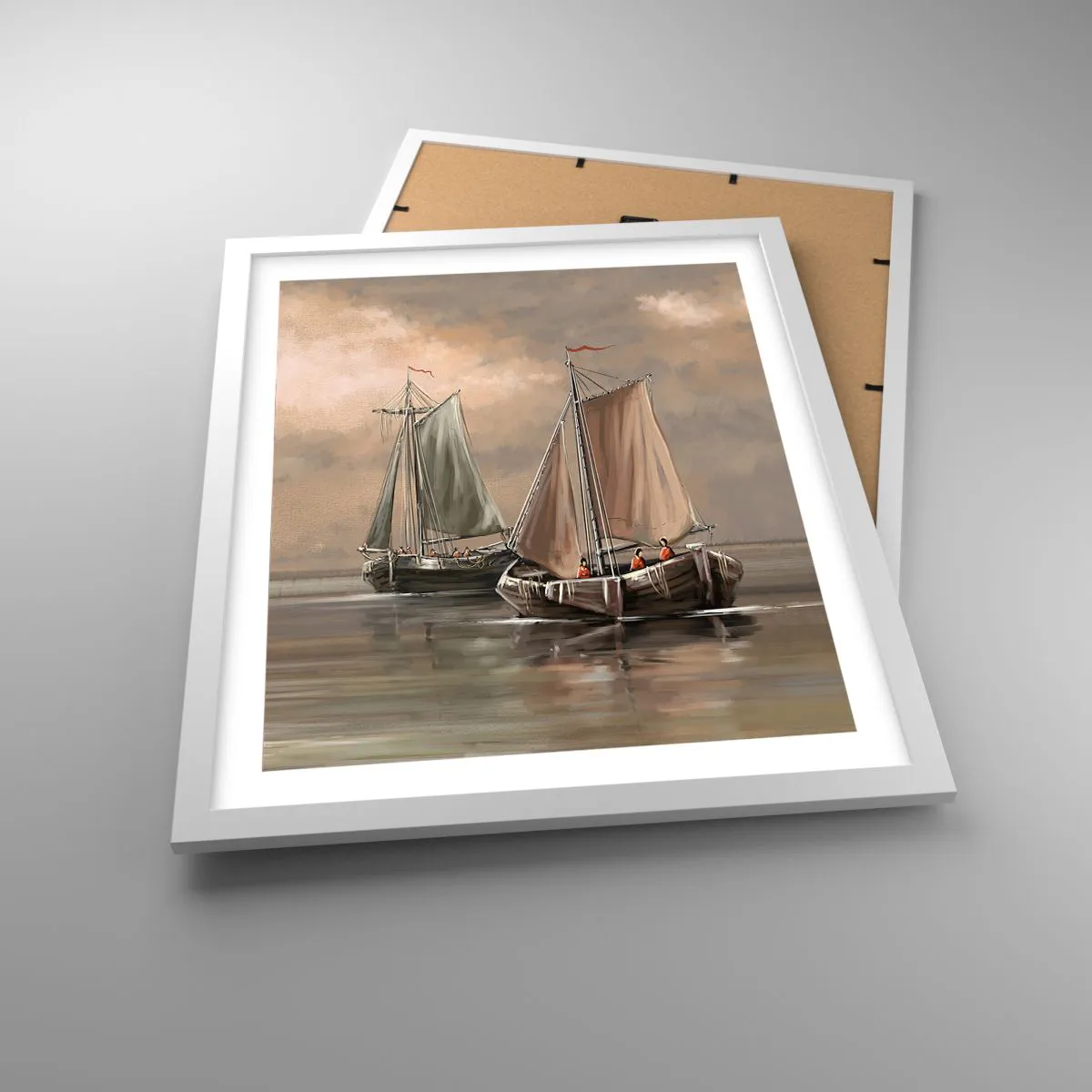 Plakat w białej ramie - Powrót żeglarzy - 40x50 cm