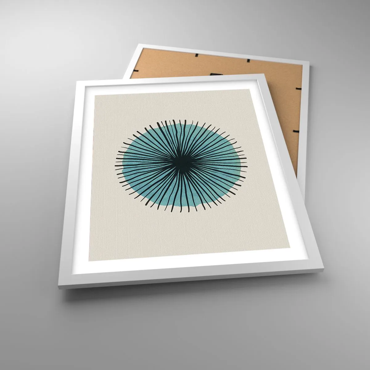 Póster en marco blanco - Radiante en azul - 40x50 cm