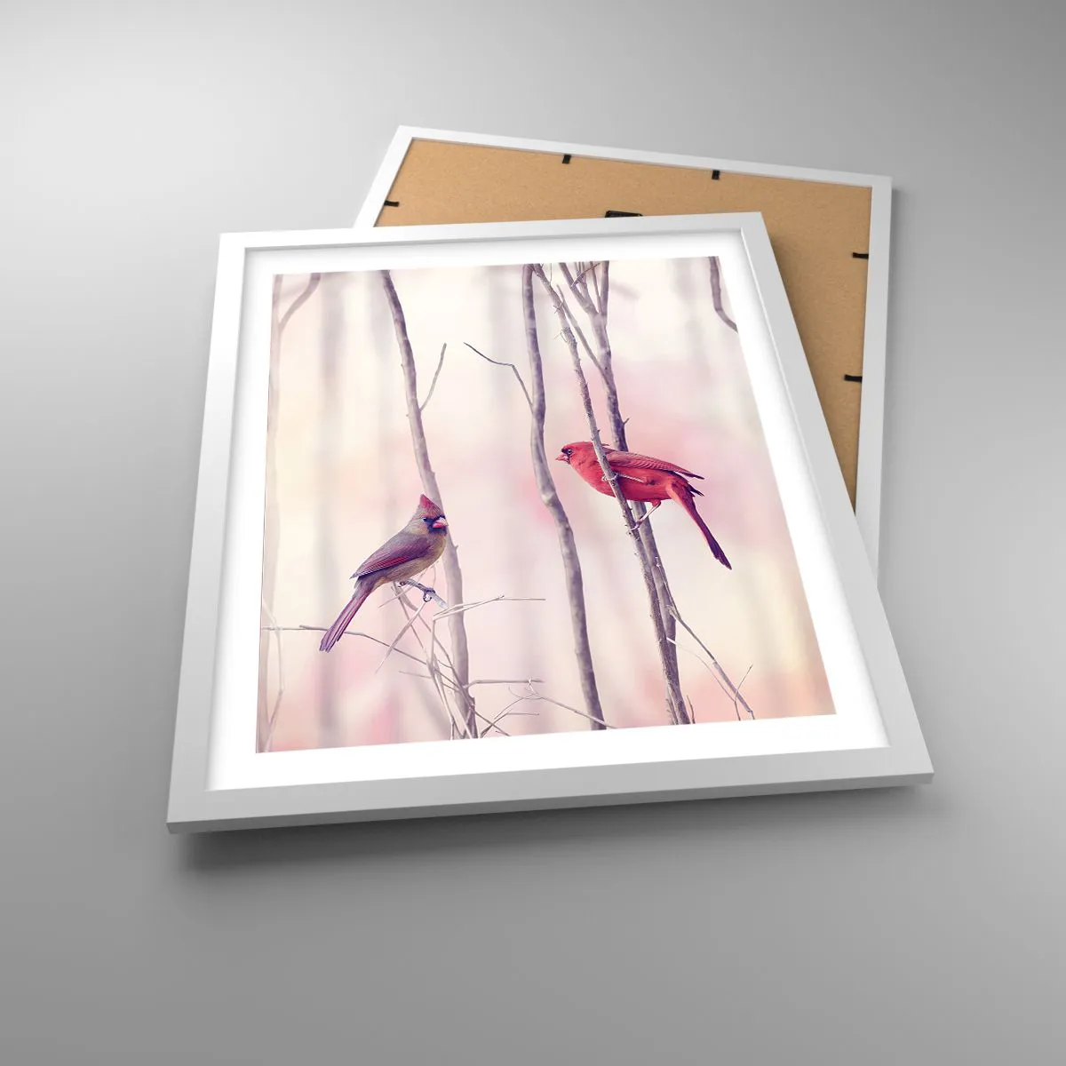 Affiche dans un cadre blanc - Poster - Conte de la forêt rose - 40x50 cm