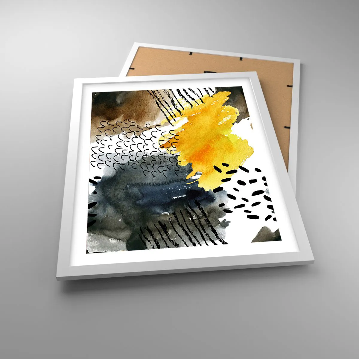 Affiche dans un cadre blanc - Poster - Rencontre des éléments - 40x50 cm