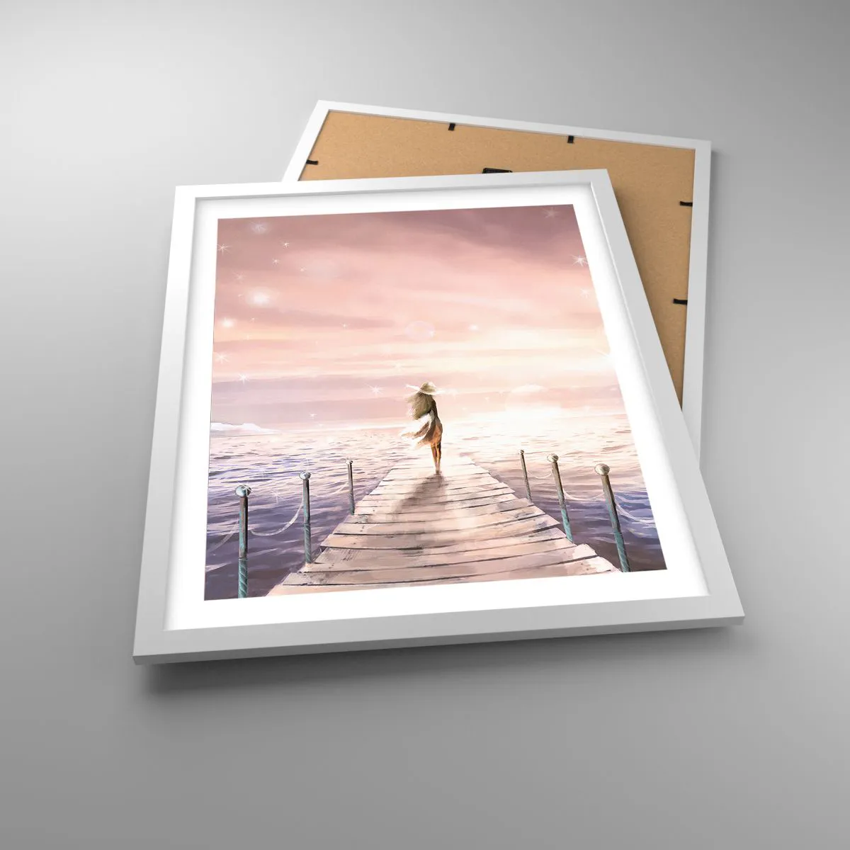 Plakat i hvid ramme - I lyset af en drøm - 40x50 cm