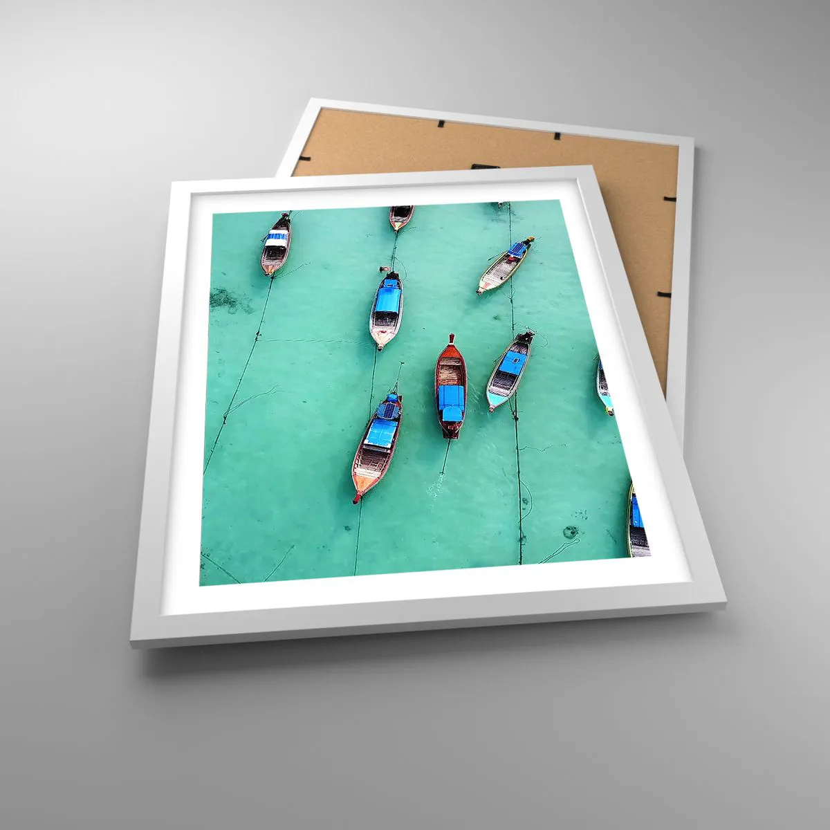 Affiche dans un cadre blanc - Poster - Dans une attente jouyeuse - 40x50 cm