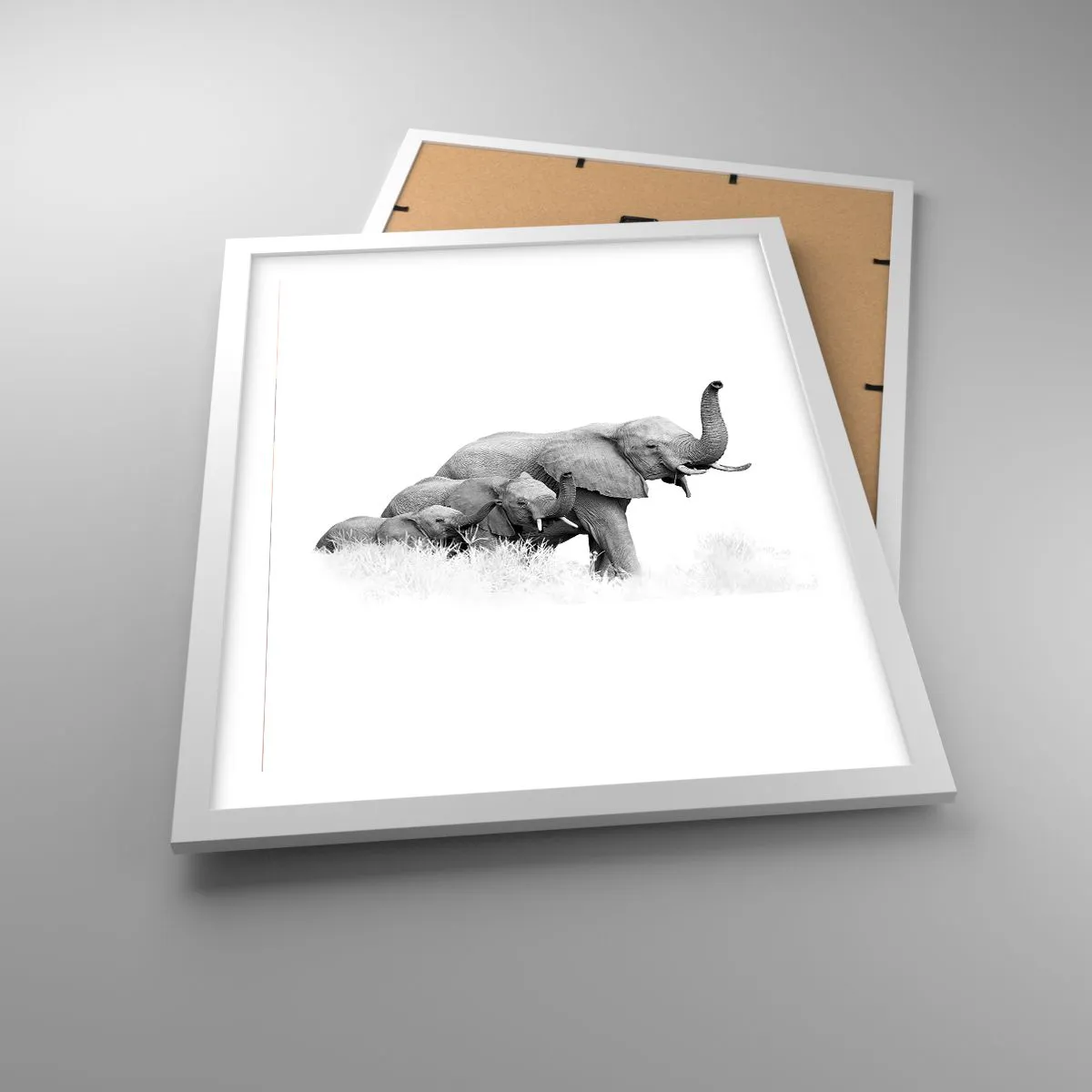 Affiche dans un cadre blanc - Poster - Un, deux, trois - 40x50 cm