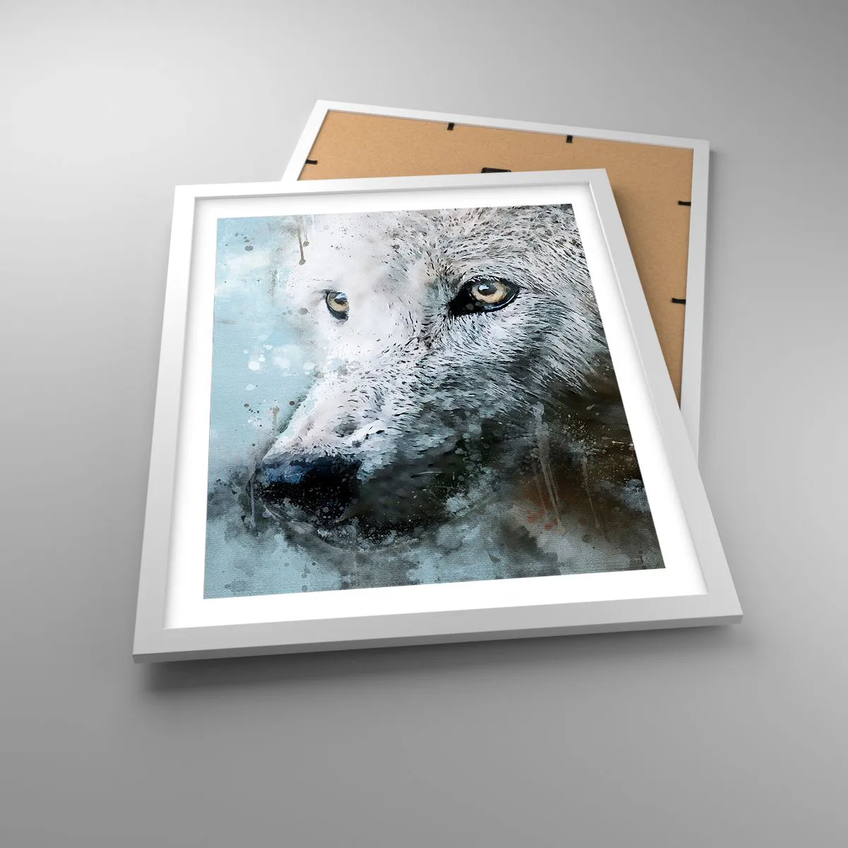 Poster in einem weißen Rahmen - Lerne die Wolfsseele kennen - 40x50 cm