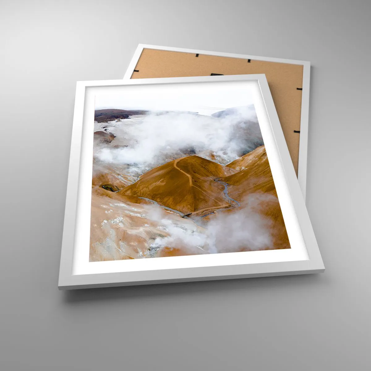 Plagát v bielom ráme - Drsná krása Islandu - 40x50 cm