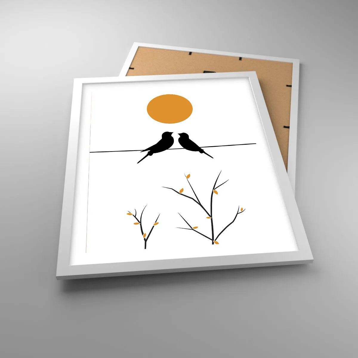 Plakat w białej ramie - Słowiczy wieczór - 40x50 cm