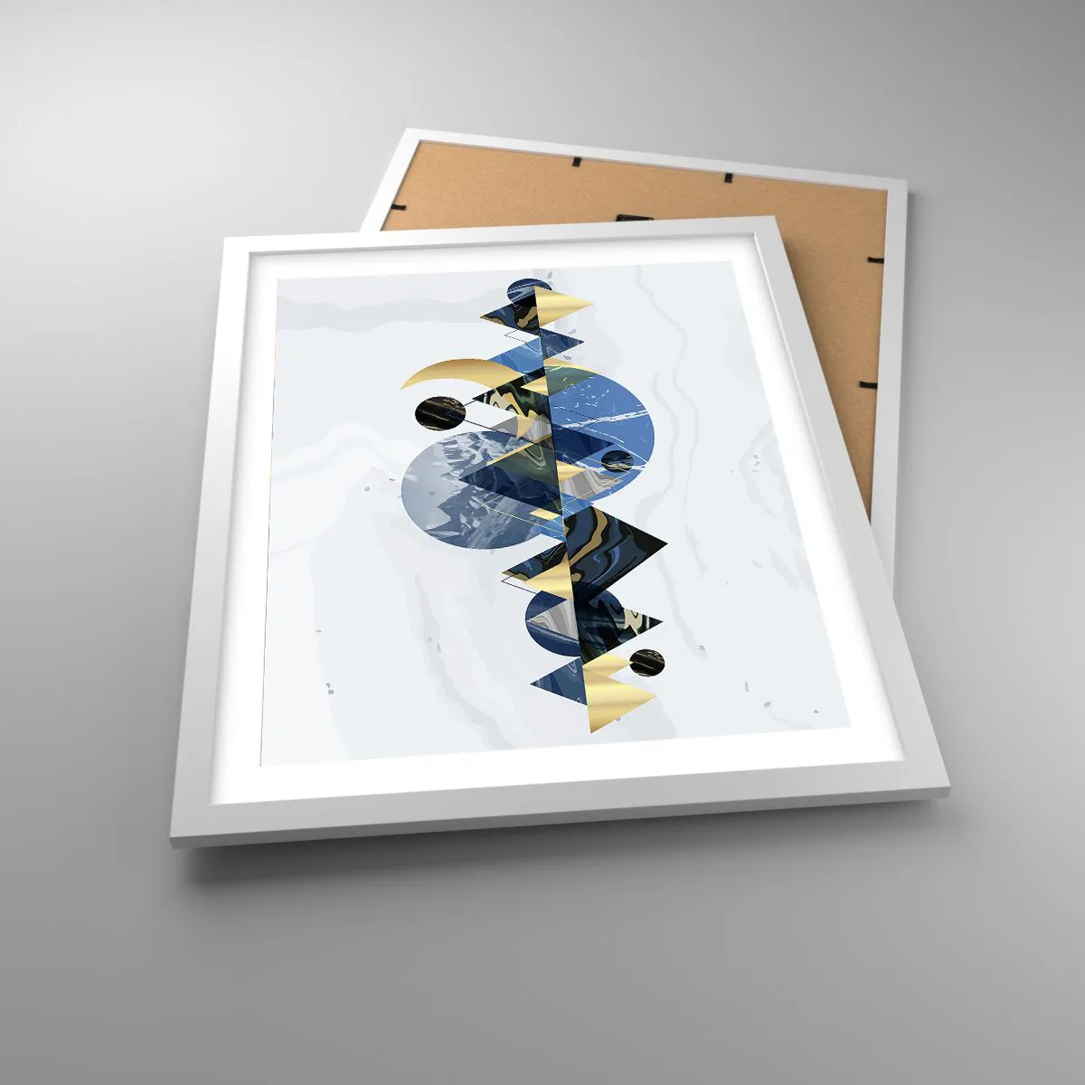 Affisch i vit ram - Geometriskt landskap - 40x50 cm