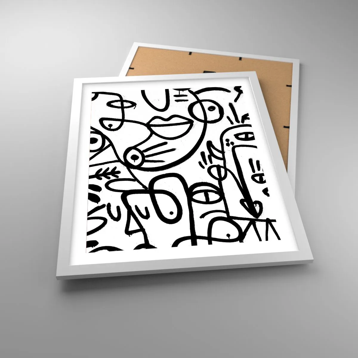 Affiche dans un cadre blanc - Poster - Visages et mirages - 40x50 cm