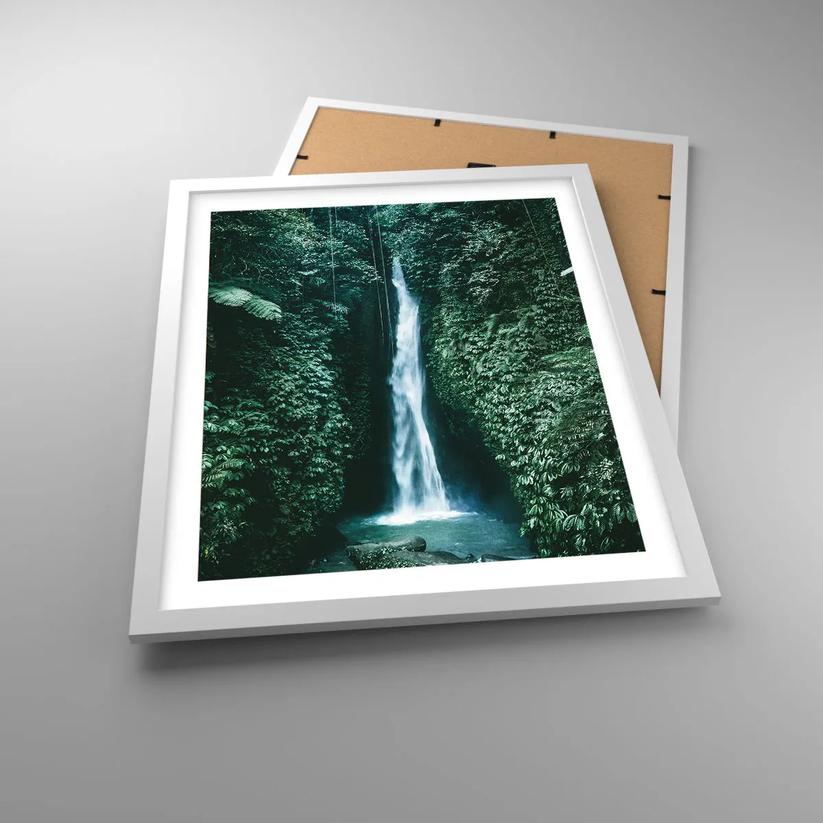 Plagát v bielom ráme - Tropický prameň - 40x50 cm